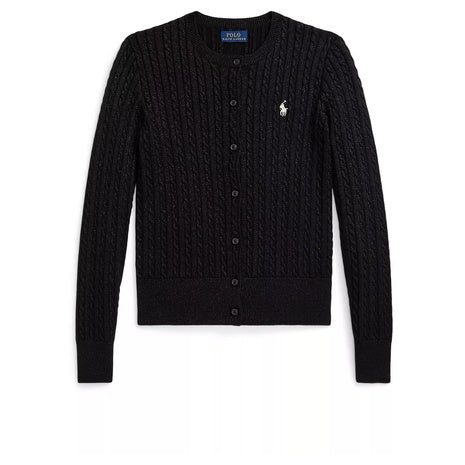 Polo Ralph Lauren Girls Metallic Cable Cotton-Blend Cardigan Sweater