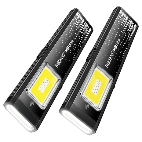 2-Pack Rechoo 3-in-1 Magnetic Rechargeable EDC Flashlight
