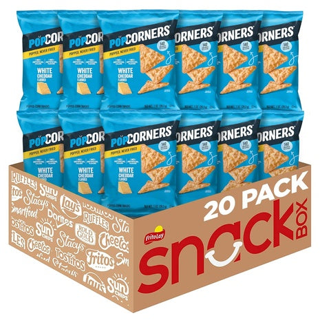 20 Bags PopCorners White Cheddar Popped Corn Snacks (OU-D)