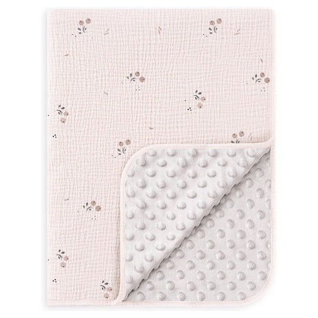 Soft Baby Blanket With Muslin Cotton Front & Fleece Back (5 Colors)