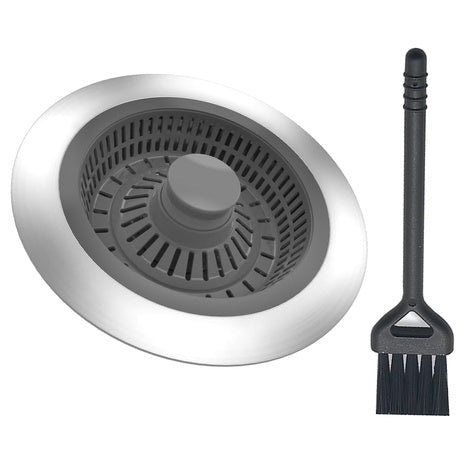 3-in-1 Pop-Up Sink Strainer Stopper with Brush