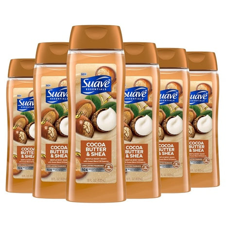 6 Suave Cocoa Butter & Shea Moisturizing Body Wash