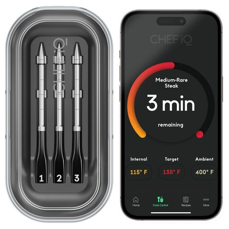 Chef iQ Sense Smart Wireless Meat Thermometer with 3 Ultra-Thin Probes