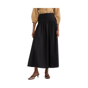 Yoke Poplin Maxi Skirt