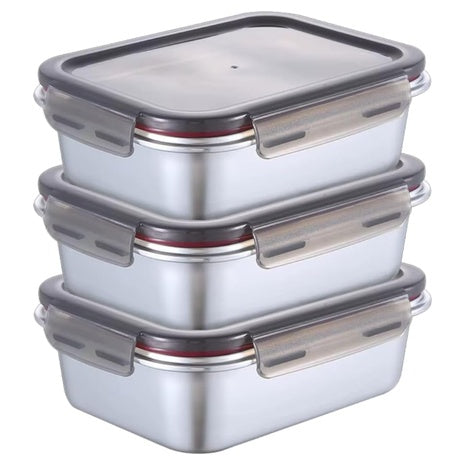 3-Pack VELER Stainless Steel Food Containers With Lids
