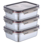 3-Pack VELER Stainless Steel Food Containers With Lids