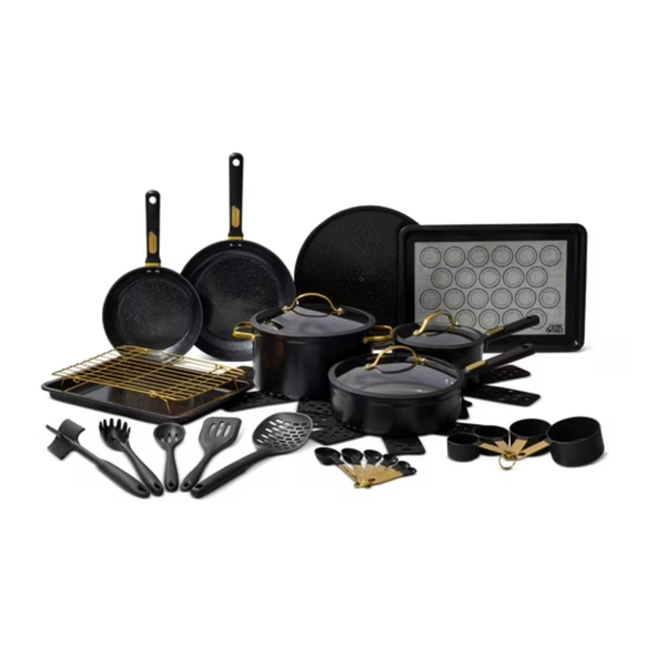 32-Piece Thyme & Table Ceramic Non-Stick Cookware Set