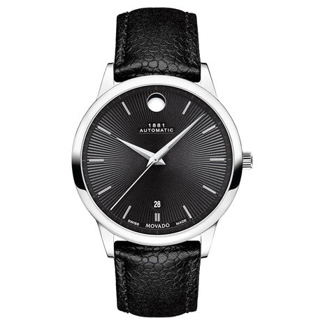 Movado 1881 Men's Swiss Automatic Movement Watch with Black Dial