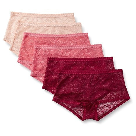 6-Pack Amazon Essentials Women's Stretch Galloon Lace Bikini Panty
