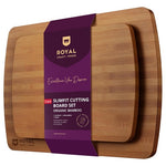 2-Piece Royal Craft Organic Carbonized Bamboo Cutting Board Set