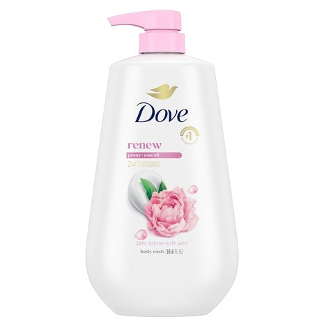 Dove Renew Body Wash with Pump, Peony & Rose Oil