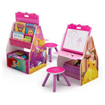 Delta Children Activity Center with Easel Desk, Stool & Toy Organizer