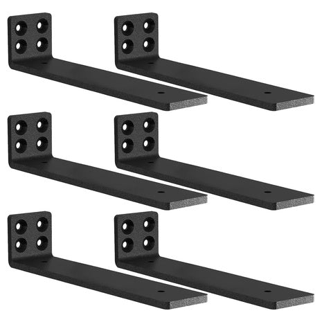 6-Pack MLOQI Heavy Duty Shelf Brackets (Black)
