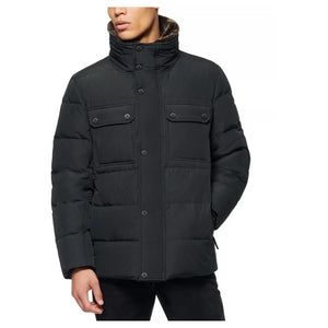 Marc New York Men's Godwin Quilted Trucker Jacket with Removable Faux Fur Trim