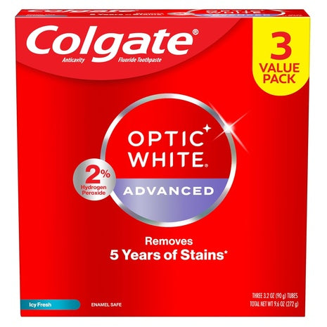3 Colgate Optic White Advanced Hydrogen Peroxide Toothpaste
