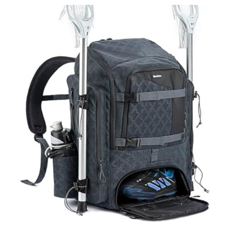 Mzznbeu Lacrosse Backpack With Stick Holders & Cleat Compartment