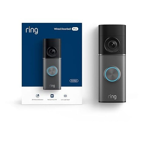Ring Wired Doorbell Pro With Retinal 4K With Wide-angle Video