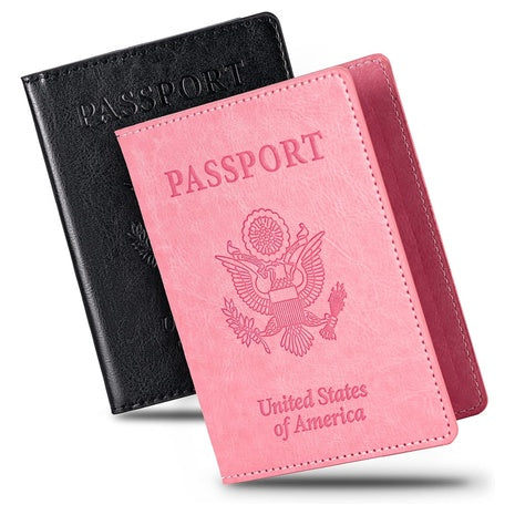 2-Piece PU Leather Ultra Slim Passport Holders