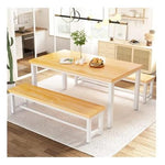 Dining Room Table Kitchen Set w/ 2 Benches