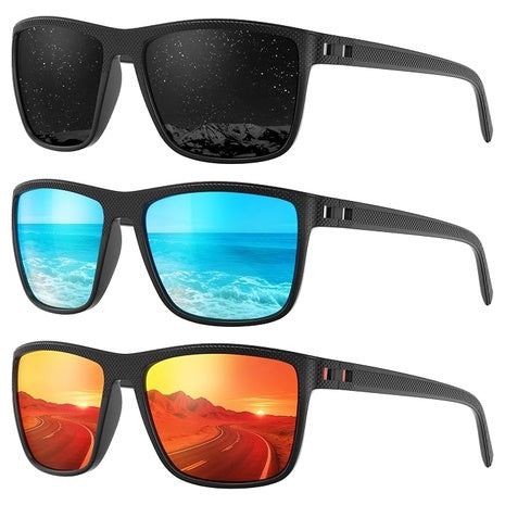 3-Pack Unisex Polarized UV Protection Sunglasses