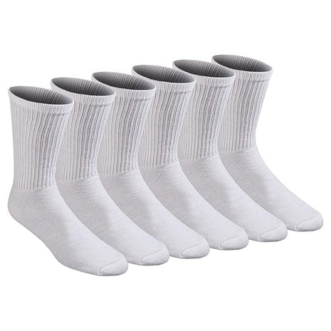 6 Pairs of Dickies Men's Cushion Crew Socks (Large)