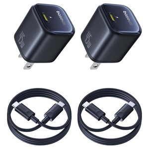 2-Pack Baseus 45W USB-C Charger Block with Cable