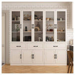 12-Shelf White Wood Standard Bookcase
