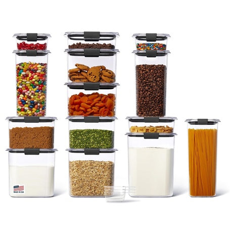 14-Piece Rubbermaid Brilliance Food Storage Containers Set with Scoops