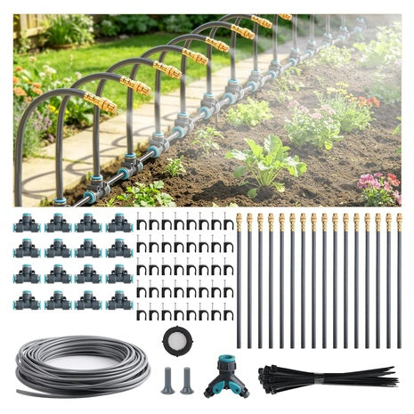 100Ft 1/4" Quick-Connect Drip Irrigation System Kit