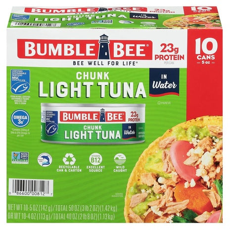 10 Cans Bumble Bee Chunk White Tuna in Water