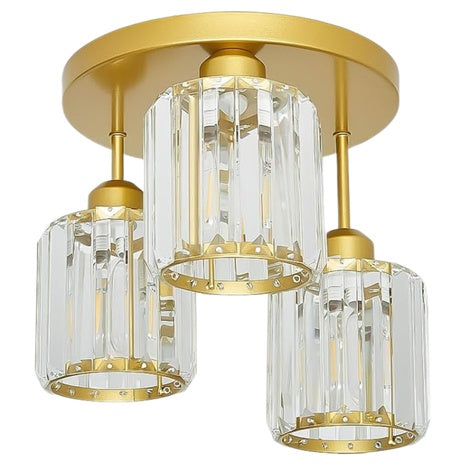 3-Light Gold Modern Close To Ceiling Light Fixture