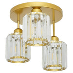 3-Light Gold Modern Close To Ceiling Light Fixture