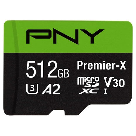 PNY 512GB Premier-X V30 microSDXC Flash Memory Card