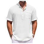 Casual Short Sleeve Henley Shirts (12 Colors)