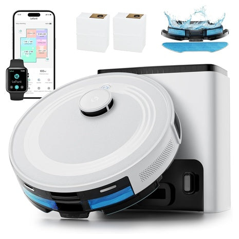 Lefant Robot Vacuum & Mop With Self-Emptying Base