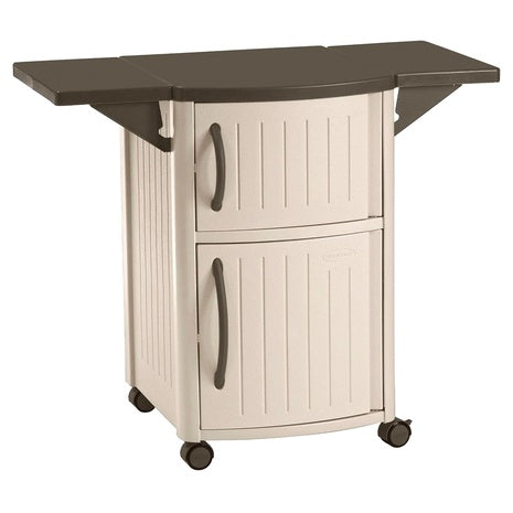 Suncast Portable Outdoor Serving & Grilling Prep Station with Wheels