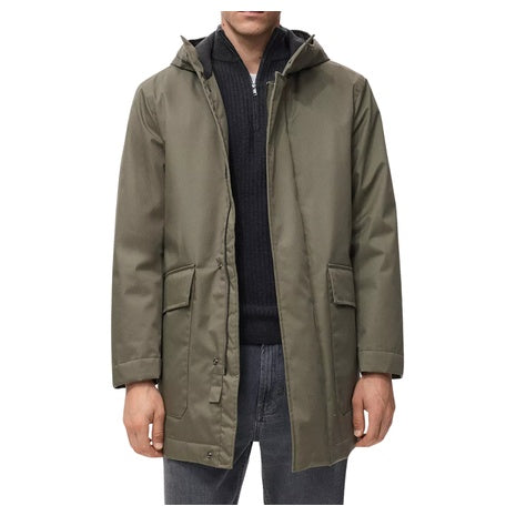 Mango Men's Water Repellent Hood Quilted Parka