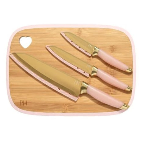 7-Piece Paris Hilton Bamboo Cutting Board & Cutlery Set
