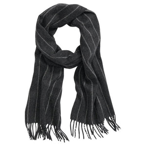 Men's Cashmere Striped Fringe Scarf