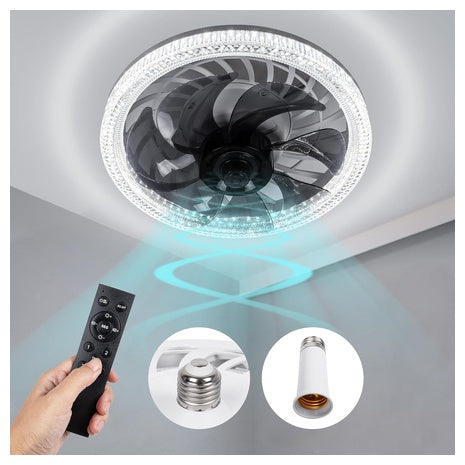 Socket E26 Base Ceiling Fans Light With Remote (2 Colors)