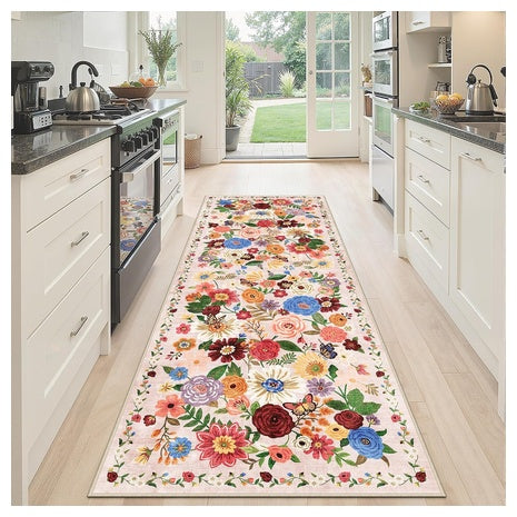 Babovid 2Ft X 6Ft Floral Hallway Runner Rug