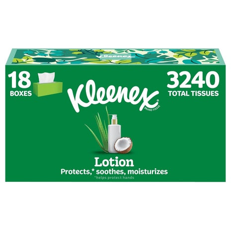18 Boxes Kleenex Lotion Facial Tissues
