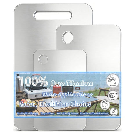 3-Set 100% Pure Double-Sided Titanium Cutting Board