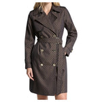 Michael Kors Women's Signature Logo Cotton Blend Belted Trench Coat