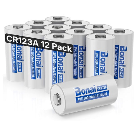 12-Count Bonai CR123A 3V 1200mAh Lithium Battery