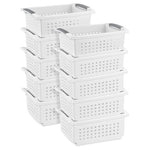 10 Sterilite Medium Stacking Plastic Storage Baskets