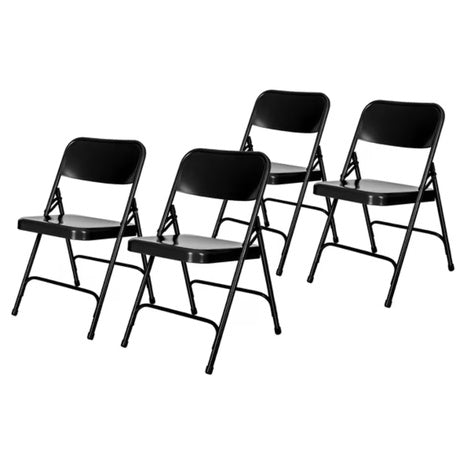 4-Pack Premium All Steel Folding Chairs (2 Colors)
