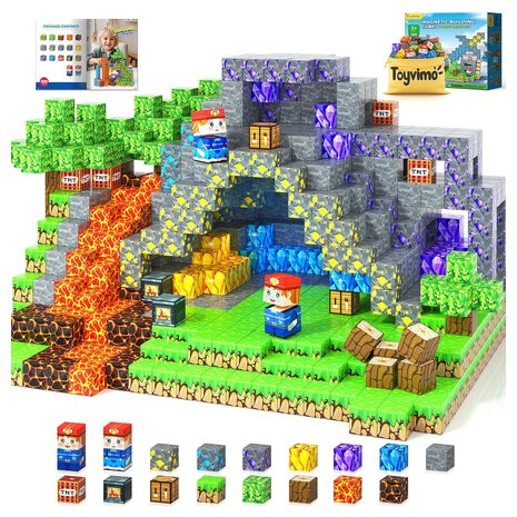 100 Piece Mine World Magnetic Blocks