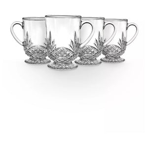 4-Piece Godinger Dublin Crystal Footed Coffee Mug Set