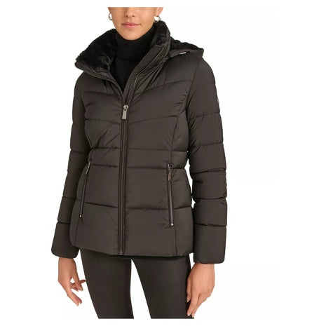 Calvin Klein Women's Faux-Fur-Lined Hooded Puffer Coat (Various)